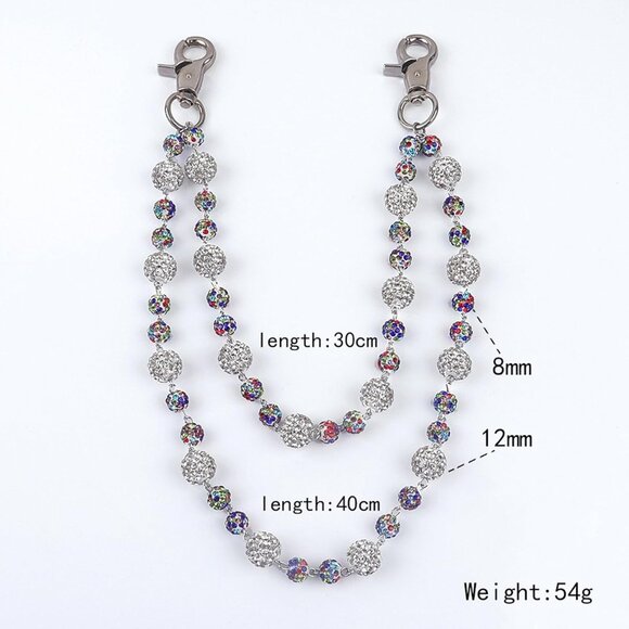 Layered Ceramic Bead Chain Keychain - Stylish & Non-Tangling Wallet Accessory - Picture 3 of 7